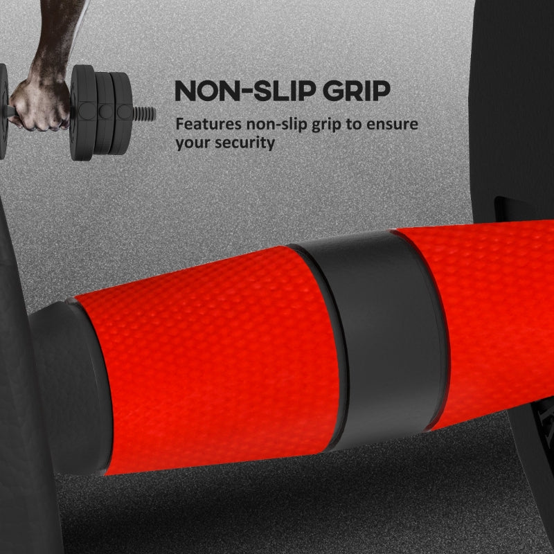 HOMCOM 20kg 2 IN 1 Adjustable Dumbbells Weight Set, Dumbbell Hand Weight Barbell For Body Fitness, Lifting Training For Home, Office, Gym, Black